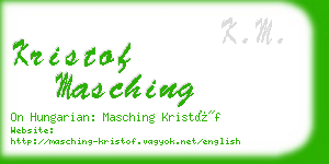kristof masching business card